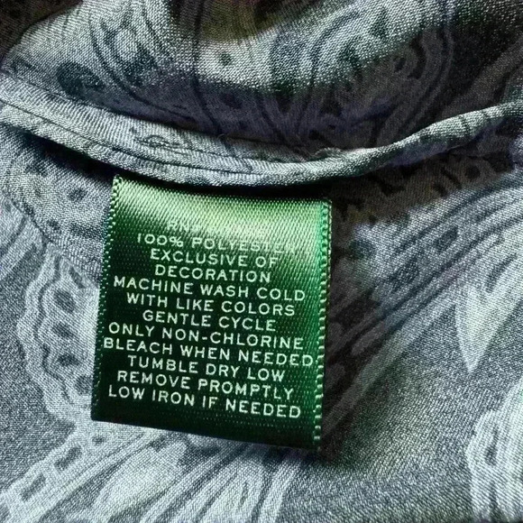 Ralph Lauren Paisley Slip Dress Adjustable Straps Blue Size Medium - Picture 3 of 4